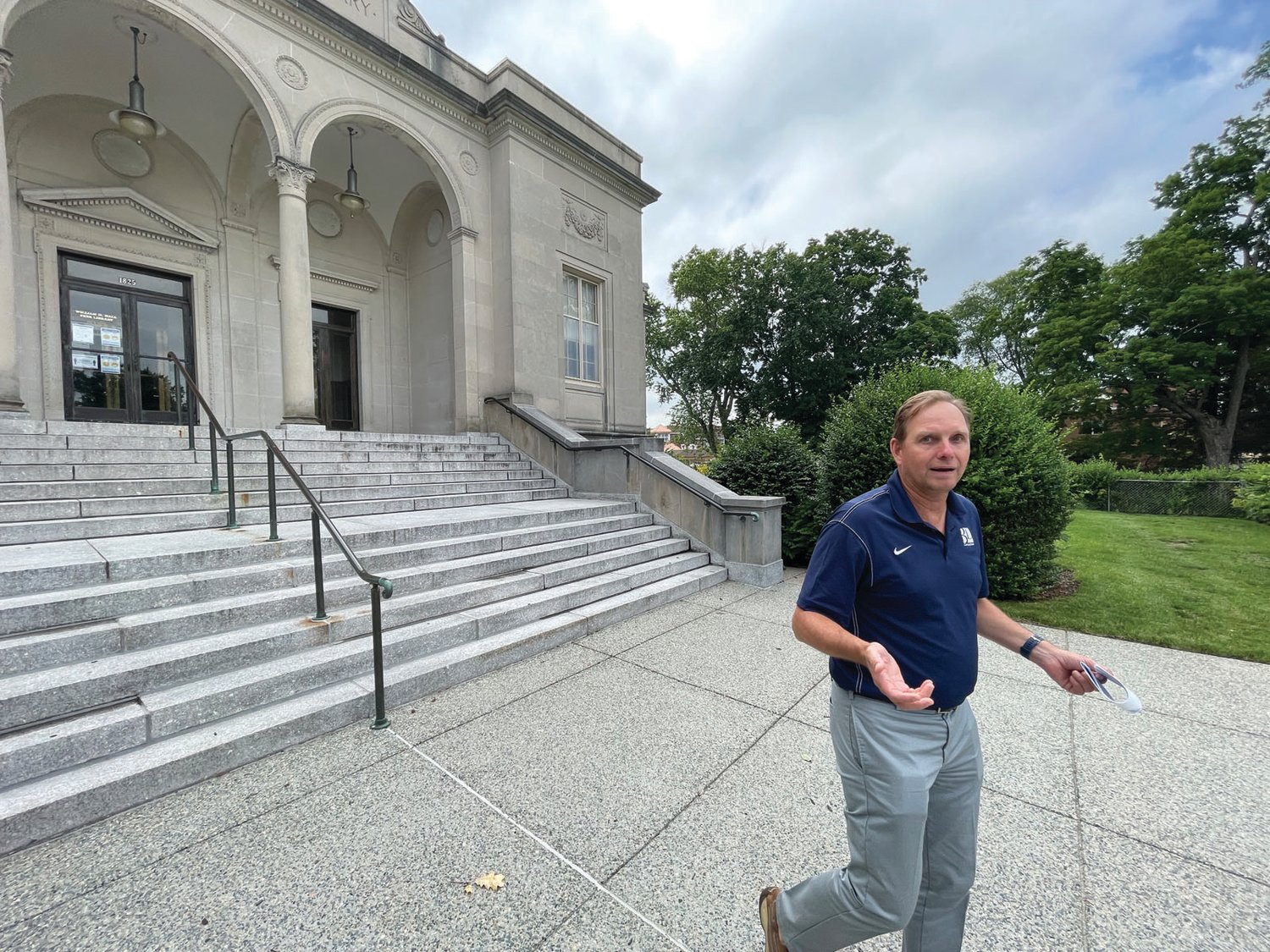MAJOR PROJECT: Michael Moonan, a landscape architect who serves as a William Hall trustee and chair of its library committee, discusses the exterior improvements to the facility and surrounding property.